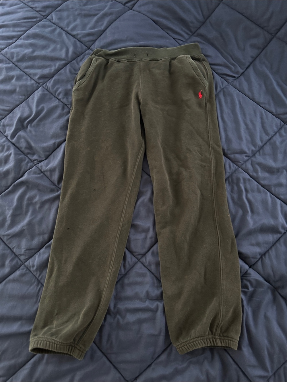 Vintage Polo by Ralph Lauren Olive Sweatpants with Red Polo Patch